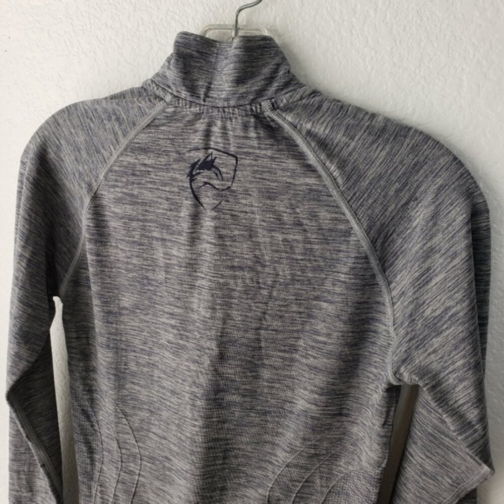 Alphalete Long Sleeve Seamless 1/4 Zip Top Heathered Gray size S Athleisure Gym - Picture 12 of 12